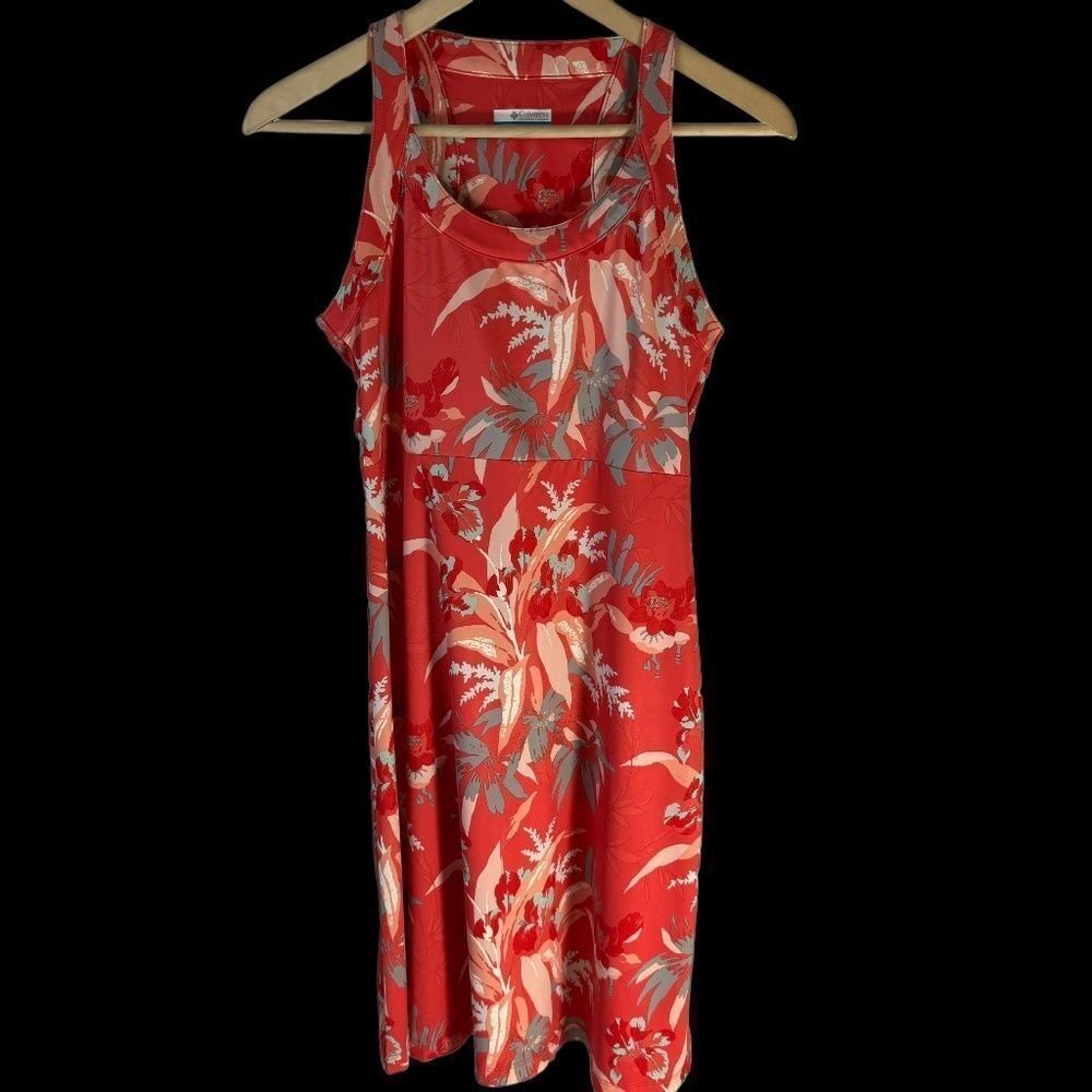 Columbia Orange Floral Chill Print Tank Dress Sz S